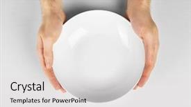  Presentation with white plate - Slide deck consisting of food intake - male hands holding white plate background and a  colored foreground