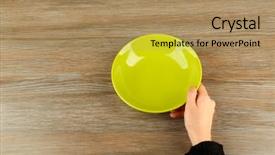  Presentation with hands holding be brave word - Audience pleasing theme consisting of food intake - woman hands holding empty plate backdrop and a coral colored foreground