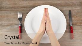  Presentation with joint venture hand together - Colorful slide deck enhanced with food intake - woman holding hands together backdrop and a coral colored foreground