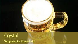  Presentation with beer - PPT theme enhanced with food intoxication - beer in a beer mug background and a tawny brown colored foreground