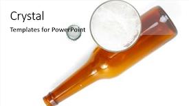  Presentation with beer bottle - Presentation theme with food intoxication - beer in glass empty bottle background and a white colored foreground