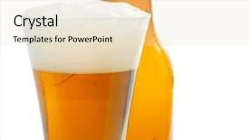  Presentation with beer foam - PPT theme featuring food intoxication - beer with foam in glass background and a  colored foreground
