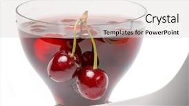  Presentation with cocktail black and white - Presentation having food intoxication - cherry cocktail isolated on white background and a  colored foreground