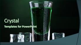  Presentation with food ice - Amazing slides having food intoxication - glass of absinthe and ice backdrop and a  colored foreground