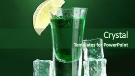  Presentation with glass of whiskey ice - Amazing presentation theme having food intoxication - glass of absinthe lime backdrop and a  colored foreground