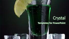  Presentation with green glass - Beautiful presentation featuring food intoxication - glass of absinthe lime backdrop and a wine colored foreground