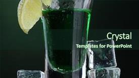  Presentation with green glass - Colorful PPT layouts enhanced with food intoxication - glass of absinthe lime backdrop and a  colored foreground