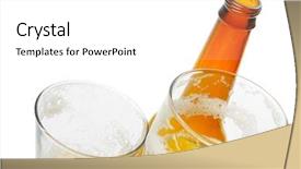  Presentation with beer bottle - Audience pleasing presentation theme consisting of food intoxication - glasses with beer and bottle backdrop and a white colored foreground