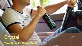  Presentation with sleepy yawning man driving car - Colorful slide set enhanced with food intoxication - man drinking beer while driving backdrop and a  colored foreground