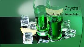  Presentation with food ice - Cool new slide set with food intoxication - two glasses of absinthe lemon backdrop and a  colored foreground
