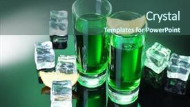  Presentation with food ice - Colorful slides enhanced with food intoxication - two glasses of absinthe lemon backdrop and a  colored foreground