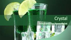  Presentation with food ice - Slides consisting of food intoxication - two glasses of absinthe lime background and a  colored foreground