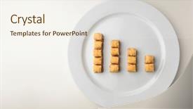  Presentation with mediterranean food - Presentation theme with food investment - downward graph or chart made background and a sky blue colored foreground