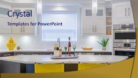  Presentation with clean house - Presentation theme having food investment - modern bright clean kitchen interior background and a lemonade colored foreground