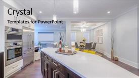  Presentation with clean house - Audience pleasing presentation theme consisting of food investment - modern bright clean kitchen interior backdrop and a light gray colored foreground