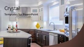  Presentation with clean house - Slide deck consisting of food investment - modern bright clean kitchen interior background and a lemonade colored foreground