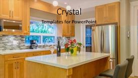  Presentation with clean house - Presentation theme having food investment - modern bright clean kitchen interior background and a  colored foreground