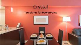  Presentation with luxury house - PPT layouts with food investment - modern dining room in luxury background and a coral colored foreground