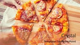  Presentation with italian food - Theme featuring food italian kitchen and eating background and a coral colored foreground