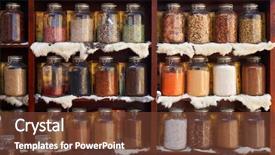  Presentation with natural food grocery - Colorful PPT layouts enhanced with young beautiful girl posing chemical experiments in the laboratory backdrop and a light gray colored foreground