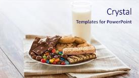  Presentation with junk food - Theme with food junk-food and unhealthy background and a sky blue colored foreground