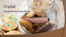  Presentation with baking cookies - PPT theme featuring food junk-food baking background and a soft green colored foreground