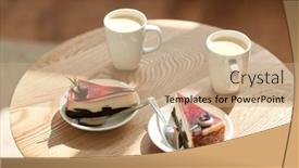  Presentation with baking cake - PPT theme with food-junk-food-culinary-baking background and a coral colored foreground