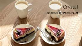  Presentation with baking cake - Slide deck enhanced with food-junk-food-culinary-baking background and a coral colored foreground