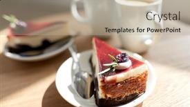  Presentation with baking cake - Slide deck featuring food-junk-food-culinary-baking background and a mint green colored foreground