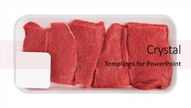  Presentation with chicken meat package - Amazing theme having food label - fresh raw meat in package backdrop and a red colored foreground