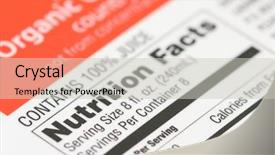  Presentation with orange juice - Theme having food label - nutrition facts from a box background and a light gray colored foreground