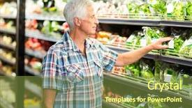  Presentation with salad - Amazing PPT layouts having food label - senior man picking out salad backdrop and a  colored foreground
