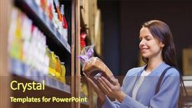  Presentation with consumerism - PPT layouts enhanced with eco label - sale shopping consumerism and people background and a tawny brown colored foreground