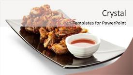  Presentation with hot sauce - Beautiful presentation featuring food lamb - hot meat dishes - bbq backdrop and a light gray colored foreground