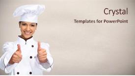  Presentation with toc chef - Audience pleasing slides consisting of food latino - asian chef woman backdrop and a lemonade colored foreground