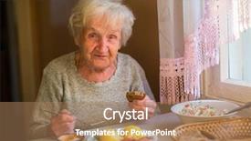  Presentation with latino - Audience pleasing PPT layouts consisting of food latino - elderly woman eat sitting backdrop and a coral colored foreground