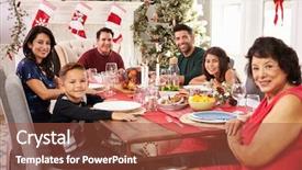  Presentation with latino - PPT theme enhanced with food latino - family with grandparents enjoying christmas background and a tawny brown colored foreground