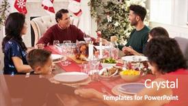  Presentation with grace - Colorful slide set enhanced with food latino - family with grandparents saying grace backdrop and a coral colored foreground