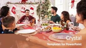  Presentation with grace - Audience pleasing PPT theme consisting of food latino - family with grandparents saying grace backdrop and a coral colored foreground