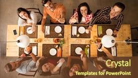  Presentation with latino - Slides featuring food latino - group of friends background and a tawny brown colored foreground