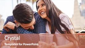  Presentation with latino - PPT theme enhanced with food latino - hispanic couple laughing and having background and a coral colored foreground