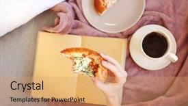  Presentation with food law - PPT theme consisting of food law - girl sitting on sofa background and a coral colored foreground