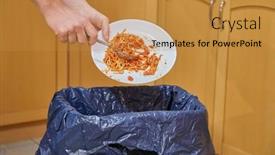  Presentation with food problem - PPT layouts with food-leftower-thrown background and a gold colored foreground