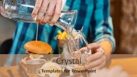  Presentation with water jug - Theme consisting of food-leisure-and-people-concept background and a coral colored foreground