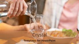  Presentation with water jug - Theme enhanced with food-leisure-and-people-concept background and a coral colored foreground