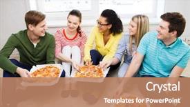  Presentation with happiness - Slides with food leisure and happiness concept background and a coral colored foreground