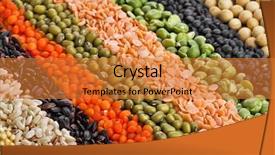 Presentation with lentils - Theme having food line - colorful striped rows of dry background and a gold colored foreground