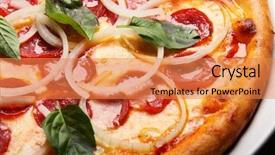  Presentation with pizza - Theme featuring food line - pizza background and a coral colored foreground