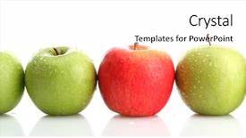  Presentation with green apple - Beautiful PPT layouts featuring food line - ripe green apples and one backdrop and a pink colored foreground