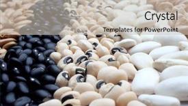  Presentation with various town newspaper headline - PPT theme with food line - various beans close up background and a  colored foreground